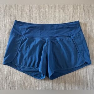 Lululemon Run Times Short blue 4” lightweight run gym athletic women size 8